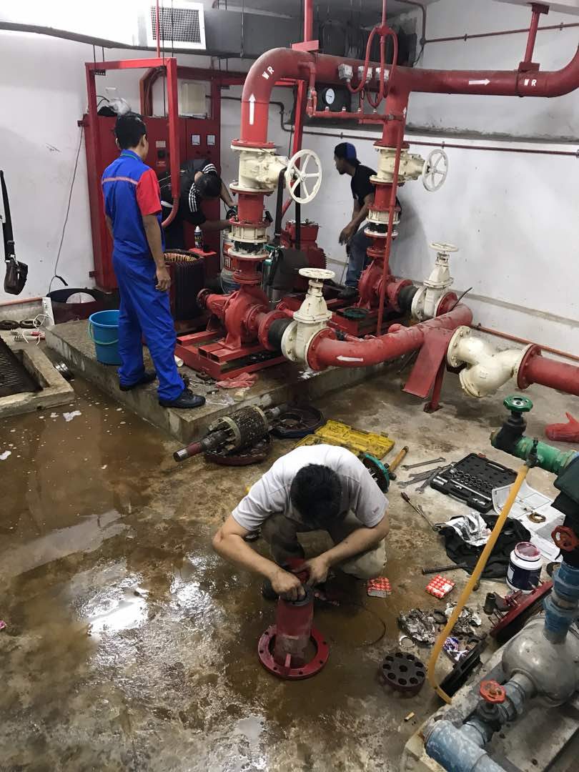 Completed fire pump room installation